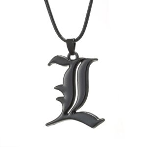 Collier Death Note – Pendentif Lettre "L" - Noir