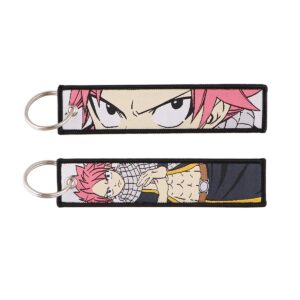 Porte-clés Tissu Brodé Natsu Dragnir – Accessoire Stylé pour Fans de Fairy Tail