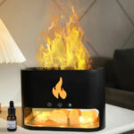 Humidificateur Diffuseur Style Cheminée en Forme de Flamme - Noir – Image 2