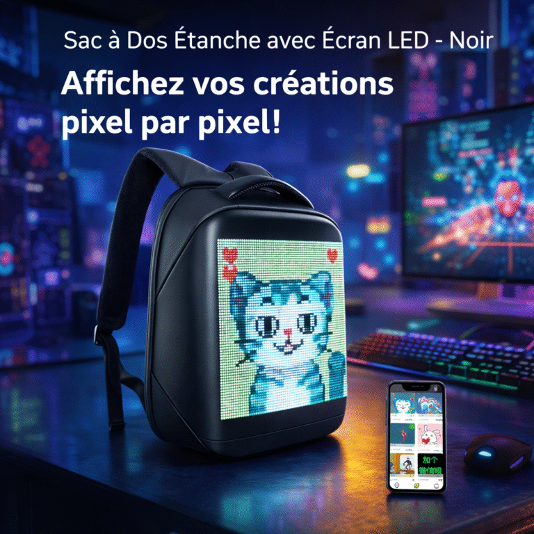 sac à dos Étanche avec Écran led noir