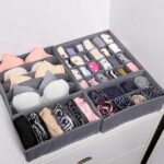 Lot de 4 Boîtes de Rangement pour Sous-vêtements Gris – Organisateurs de Tiroirs pour Lingerie et Chaussettes – Image 4