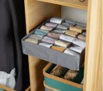 Lot de 4 Boîtes de Rangement pour Sous-vêtements Gris – Organisateurs de Tiroirs pour Lingerie et Chaussettes – Image 3