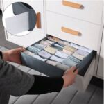 Lot de 4 Boîtes de Rangement pour Sous-vêtements Gris – Organisateurs de Tiroirs pour Lingerie et Chaussettes – Image 2