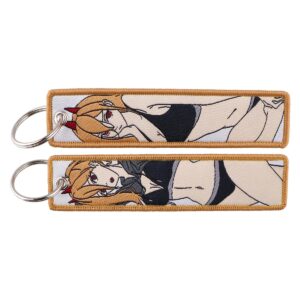 Porte-clés Tissu Brodé Power – Accessoire Stylé pour Fans de Chainsaw Man
