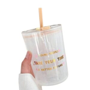 Gobelet tendance avec paille intégrée et couvercle amovible - Blanc