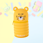 Trousse extensible en silicone avec design animalier - Jaune