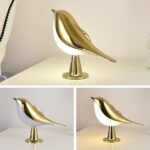 Lampe design rechargeable en forme d’oiseau – 3 modes de lumière - Doré – Image 3