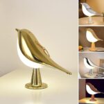 Lampe design rechargeable en forme d’oiseau – 3 modes de lumière - Doré – Image 4