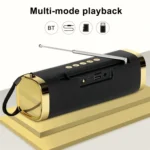 Lampe Torche Multifonction 3-en-1 – Enceinte Bluetooth, Radio et Éclairage - Doré – Image 3