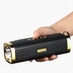 Lampe Torche Multifonction 3-en-1 – Enceinte Bluetooth, Radio et Éclairage - Doré – Image 4