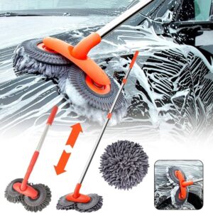 Brosse de Nettoyage en Aluminium avec Tête Rotative - Idéale pour Voitures et Surfaces Extérieures