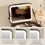 Trousse de Maquillage avec Miroir LED - Blanc – Image 3