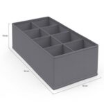 Organisateur de Tiroir 8 Compartiments – 32 x 16 x 10 cm - Gris foncé – Image 2