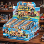 sachet surprise one piece : une figurine mystère et 3 cartes collectibles