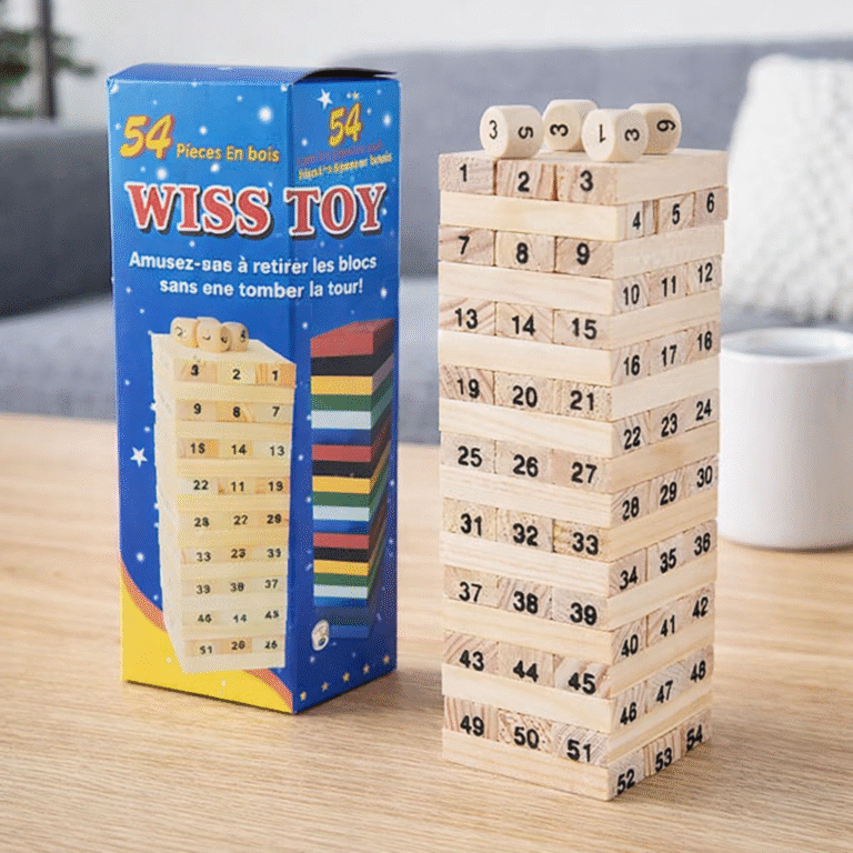 jeu de société jenga en bois – taille standard 20 cm x 5 cm x 5 cm