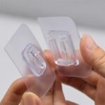 Crochet adhésif transparent double face mural sans perçage fixation solide réutilisable rangement maison cuisine- 1 Pièce – Image 6