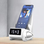 Réveil Multifonctionnel avec Charge Sans Fil, Enceinte et Alarme