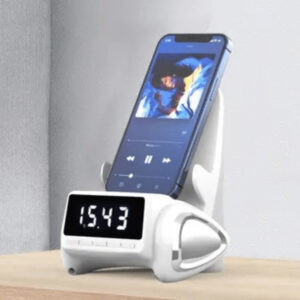 Réveil Multifonctionnel avec Charge Sans Fil, Enceinte et Alarme