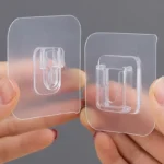 Crochet adhésif transparent double face mural sans perçage fixation solide réutilisable rangement maison cuisine- 1 Pièce – Image 7