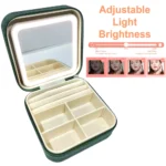 Boîte à Bijoux de Voyage – Miroir LED, Compartiments Modulables - 10x10x5 cm – Image 2