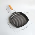 Poêle Grill Antiadhésive avec Poignée Pliable – Cuisson Parfaite & Gain de Place – Image 4