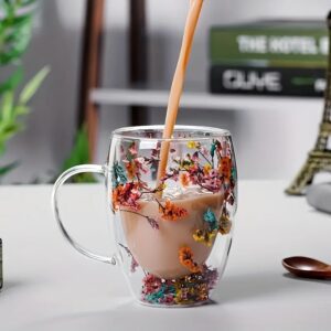 Mug à Double Paroi avec Fleurs Séchées – Élégance et Originalité