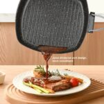 Poêle Grill Antiadhésive avec Poignée Pliable – Cuisson Parfaite & Gain de Place – Image 3
