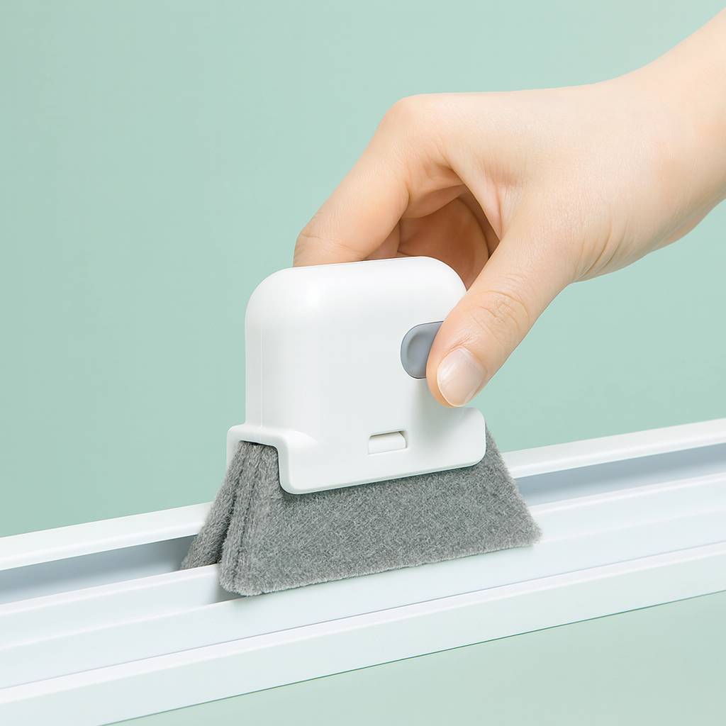 Brosse Nettoyante Spéciale Rainures - Nettoyage Facile et Rapide des Rails de Fenêtres