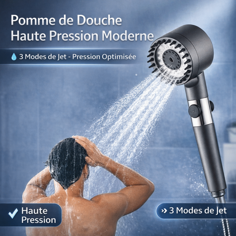 pomme de douche haute pression moderne 3 modes