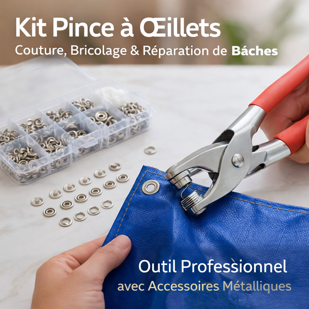 kit pince à Œillets pour couture bricolage et réparation de bâches au maroc outil professionnel avec accessoires métalliques