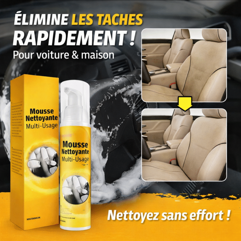 nettoyant multi usage en mousse pour voiture & maison Élimine les taches rapidement