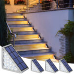 Appliques Solaires d’Extérieur – Pack de 2 Lampes Murales LED Triangulaires Étanches