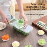 Mandoline de Cuisine Multifonction – Râpe & Coupe-Légumes avec Bac Collecteur