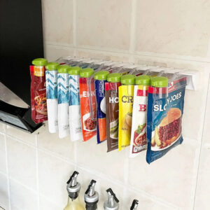 Support Mural à Clips pour Sachets Alimentaires – Rangement Cuisine