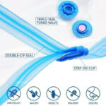 Lot de 5 Sacs de Rangement Sous Vide + Pompe Manuelle Offerte | Multi-tailles | Jusqu'à 80% de gain de place0 – Image 3