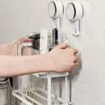 Étagère Murale avec Boîte de Rangement & Porte-Serviette – Fixation par Ventouses – Sans Perçage – Image 3