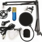 Kit Microphone à Condensateur avec Support Bras Articulé – USB & Jack – Idéal Streaming, Podcast & Studio
