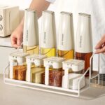 Set de Rangement Épices & Huiles – 8 pièces avec Support Métal – Image 2