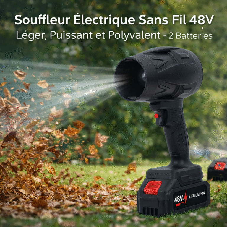souffleur Électrique sans fil 48v – léger, puissant et polyvalent 2 batteries