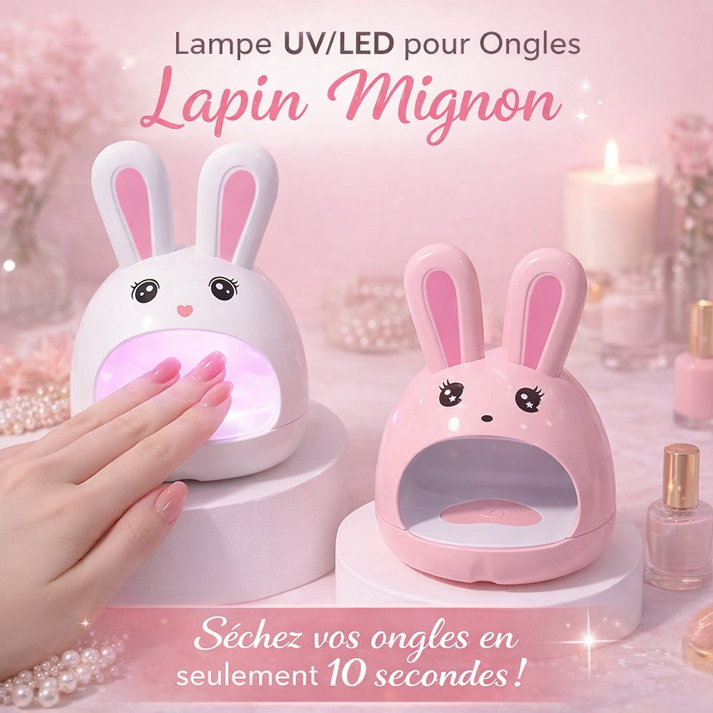 lampe led uv pour ongles – design lapin rose mignon