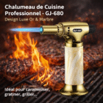 chalumeau de cuisine professionnel – gj 680 design luxe or & marbre