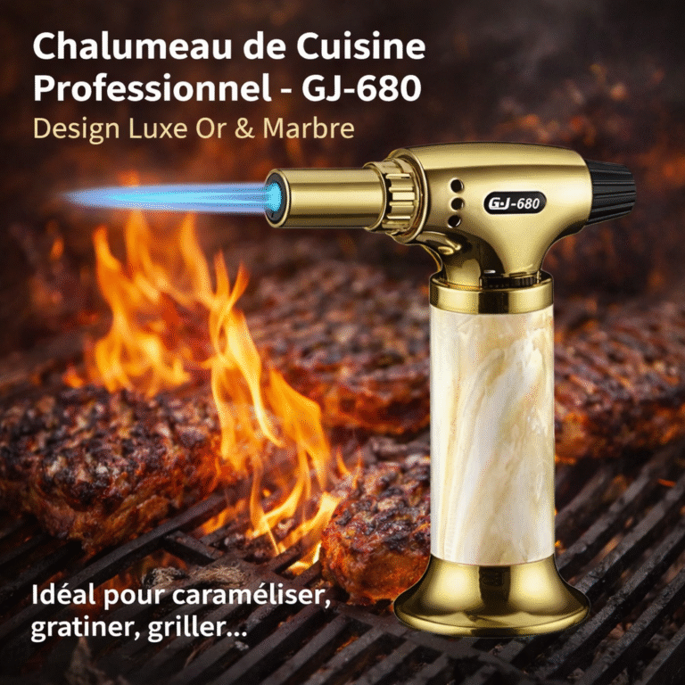 chalumeau de cuisine professionnel – gj 680 design luxe or & marbre