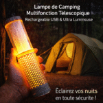 lampe de camping multifonction télescopique – rechargeable usb & ultra lumineuse