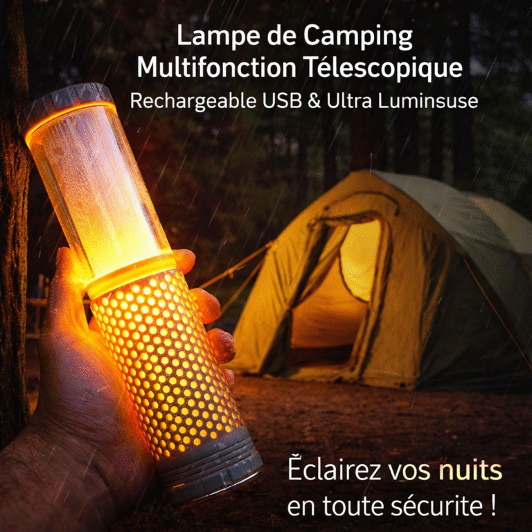 lampe de camping multifonction télescopique – rechargeable usb & ultra lumineuse
