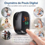 oxymètre de pouls digital à pince – pour adultes et enfants | Écran led haute définition