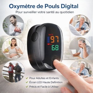 oxymètre de pouls digital à pince – pour adultes et enfants | Écran led haute définition