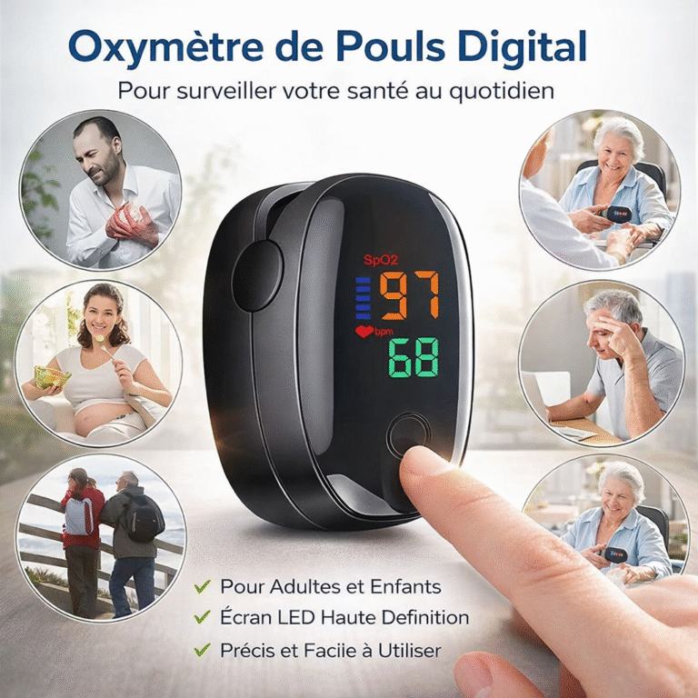 oxymètre de pouls digital à pince – pour adultes et enfants | Écran led haute définition
