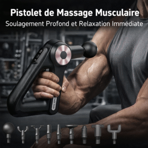 pistolet de massage musculaire – 9 têtes interchangeables | soulagement profond et relaxation immédiate