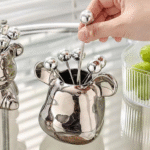 Set Apéritif Doré – Pot Ourson + 6 Piques Boule – Image 5