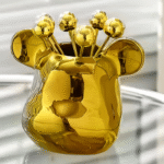 Set Apéritif Doré – Pot Ourson + 6 Piques Boule – Image 2